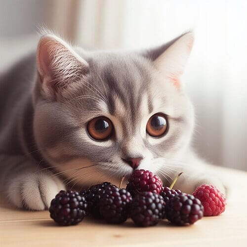 Are there any risks to feeding blackberries to cats?
