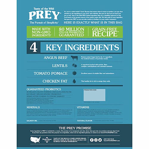 Benefits of Taste of the Wild Prey Angus Beef Limited Ingredient Recipe
