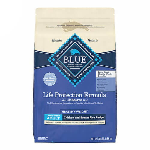 Introduction to Blue Buffalo Life Protection Formula Adult Large Breed Healthy Weight Chicken and Brown Rice Recipe Dry Dog Food